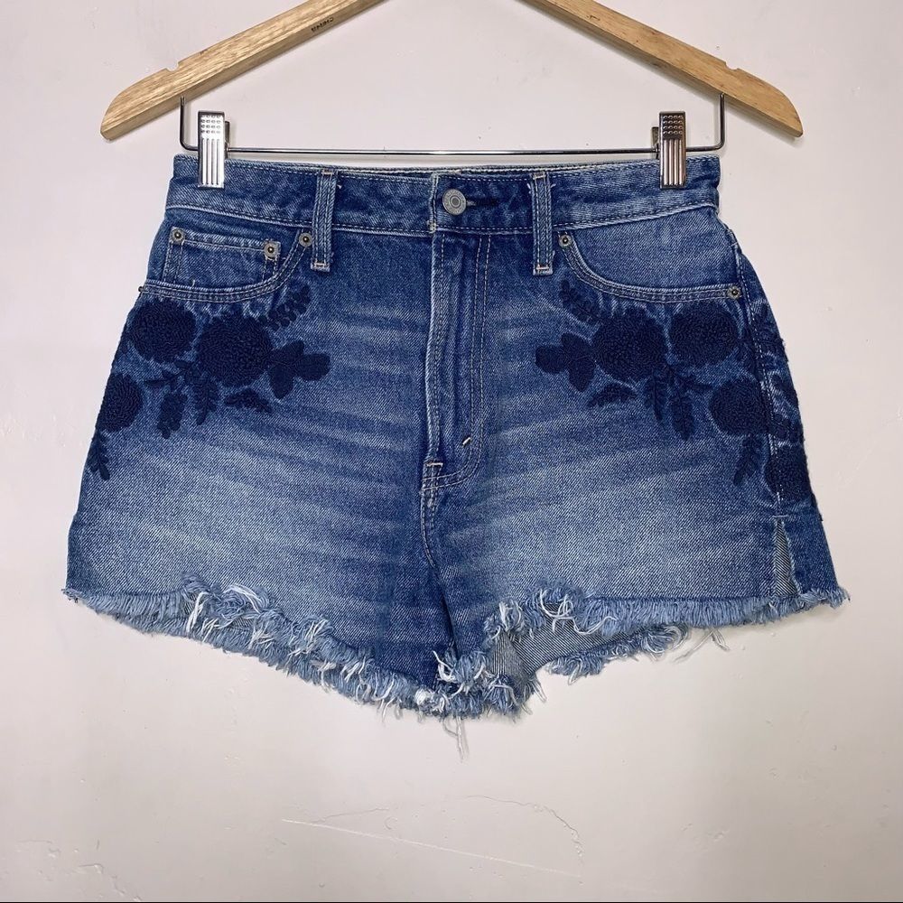 Abercrombie & Fitch Annie High Rise Patched Floral Shorts